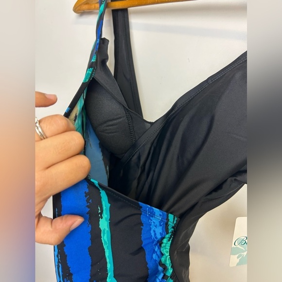 VTG Y2K Beach Belle Swimsuits for All Women's Plus Size 14 Surf print One Piece - Picture 5 of 12